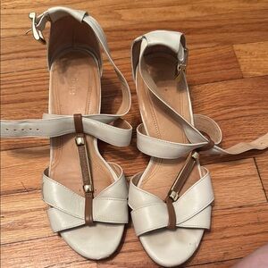 Nurture by Lamaze Cream and Brown Sandals with Ankle Straps